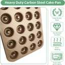 2 Pack Mini Bundlette Cake Pans for Baking, 24-Cavity Mini Fluted Cake Pans, Nonstick Carbon Steel Bundtini Cake Molds, Mini Pound Cake Pan for Cupcakes, Donuts, Cornbread, Brownies, Jellies