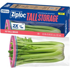 Ziploc Tall Food Storage Bags, 10 Count