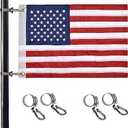 Universal Boat Flag Marine with 4 Boat Flag Pole Kits USA Flag with 50 Embroidered Stars American Boat Flag
