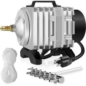 Simple Deluxe Air Pump with Adjustable Air Flow Outlets for Aquarium, Fish Tank and Hydroponic Systems (602 GPH*1-New, 18W)