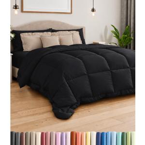 Comforter Queen Size - Down Alternative Duvet Insert - Black, 88" x 88"