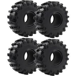 4Pcs ShareGoo Rubber 2.2" Crawler Mud Terrain Tires Super Grip Soft Tyre OD 148mm Compatible with Axial SCX10 90047 D90 TF2 Tamiya CC01 Traxxas TRX4 1/10 RC Rock Crawler Rims Beadlock
