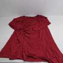 The Drop Women's Fiona Relaxed Linen Midi Shirt Dress (4X, Flame Red)