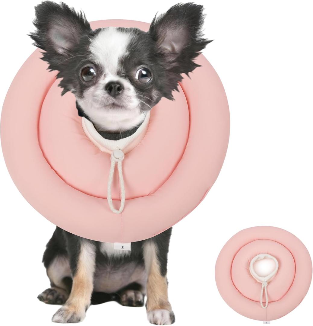 Soft Dog Cones, Recovery Dog Donut Collar After Surgery-Cone of Shame Alternative, Pet Elizabethan E-Collar Anti-Bite Lick Wound Healing Adjustable for Small Large Medium Dogs-BARDIMIES (M(Neck Girth 5.9-9IN), pink)