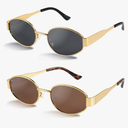 livho 2025 Trendy Oval Sunglasses - Stylish Polarized Shades for Everyday - Retro Metal Frames 3-Pack