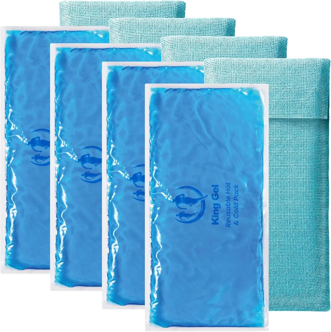 SHERPA THERAPY 4PK Flexible Gel Ice Packs for Injuries Reusable - Gel Ice Pack Cold Compress for Knee, Back, Neck, Wrist, Hand, Elbow, Ankle Pain Relief - 9.5" x 4.5"