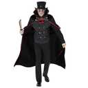 Morph Gothic Vampire Costume for Men - Jack The Ripper Cape - Adult Vampire Outfit - Spooky Halloween Attire,X Large