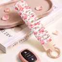Seorsok Keychain Wristlet,Cute Printed Fabric Scrunchie Wrist Bracelet for Women,Stretchy Key Chain for Car Keys with D Ring