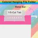 3 x 6 Pack Pink Hanging File Folders with Pocket,Letter Size Decorative Colored File Folder Cute Pretty Hanging Folder for Office Home School with 1/5-Cut Adjustable Tabs