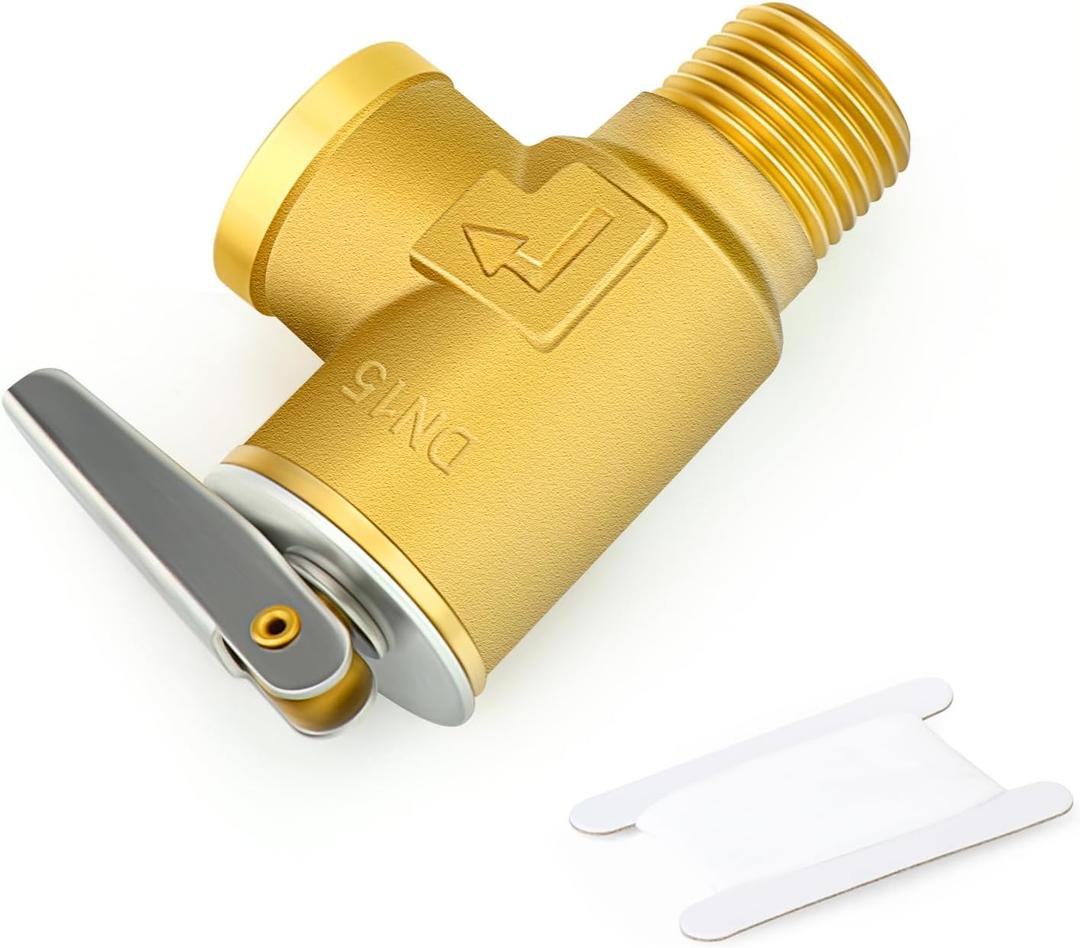 GASHER 1PCS Brass Temperature Pressure Relief Valve with 1/2" NPT Thread For Water Heater and Hot Water Storage Tanks