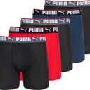 PUMA mens 5 Pack Performance Boxer Briefs (S)