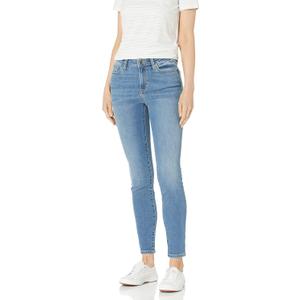 Amazon Essentials Women's Mid-Rise Stretchy Skinny Jeans (6 Long, Light Blue)