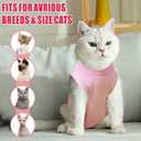 Idepet Cat Surgery Recovery Suit Kitten Onesie for Cats After Surgery Female Breathable Kitty Spay Suit for Abdominal Wound Skin Diseases E-Collar Alternative Wear(Pink,L)