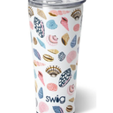 Swig Life 24oz Tumbler, Insulated Coffee Tumbler with Lid, Cup Holder Friendly, Dishwasher Safe, Stainless Steel, Extra Large Travel Mugs Insulated for Hot and Cold Drinks (Sea La Vie)