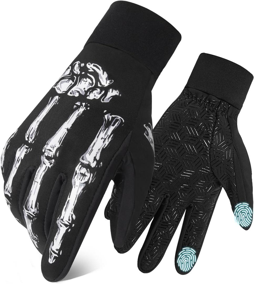 RIGWARL Waterproof Winter Gloves for Cold Weather, Touchsreen Anti-Slip Gloves Liner for Men Women Cycling Drving Runing Hiking Walking