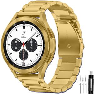 GOLDTOLUCK Stainless Steel Band Compatible with Samsung Galaxy Watch 8 7 6 5 4 Classic FE Pro 40mm 44mm 46mm 43mm 47mm 45mm 42mm 20mm Men Women Milanese Replacement Metal Elegant Casual