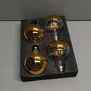 KarlunKoy Half Chrome Light Bulb,6W (60W Equivalent) Dimmable LED Edison Bulb,G80/G25 Globe Shape Decorative LED Bulbs,Half Gold Reflected Light 2700K Soft White E26 Base Pack of 4