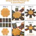 Marble Board Game,Wooden Board Game for 6-8 Players,Portable Design Marble Game with 32 Marbles 16 Dice, Family Game Night Gift for Kids & Adults