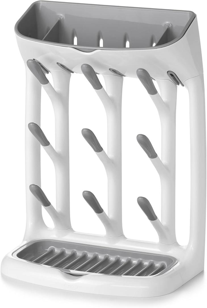 OXO Tot Space-Saving Baby Bottle Drying Rack, Compact Dish Drying Rack with Removable Trays, Countertop Bottle Organizer for Baby Bottles, Nipples, Pacifiers and Lids, BPA Free, Dishwasher Safe (1 Count (Pack of 1)) OXO Tot Space-Saving Baby Bottle Drying Rack, Compact Dish Drying Rack with Removable Trays, Countertop Bottle Organizer for Baby Bottles, Nipples, Pacifiers and Lids, BPA Free, Dishwasher Safe (1 Count (Pack of 1))