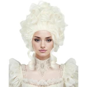 Linfairy 18th Century Short Blonde Wigs Halloween Baroque Wig for Women fits 50s 80s Costume