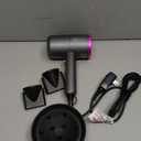 slopehill Professional Ionic Hair Dryer, Powerful 1800W Fast Drying Low Noise Blow Dryer with 2 Concentrator Nozzle 1 Diffuser Attachments for Home Salon Travel (Grey)