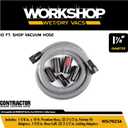 WORKSHOP Wet/Dry Vacs Shop Vacuum Accessories WS17823A Long Hose Attachment, 1-7/8-inch x 10-feet Heavy Duty Contractor Hose for Wet Dry Shop Vacuum Cleaners
