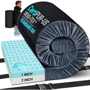 Memory Foam Camping Mattress Pad, Ventilated Breathable Design CertiPUR-US & Oeko-TEX Certified Sleeping Pad Waterproof 3inch Non-Slip Portable Sleeping Camping Mat with Storage Bag for Car Travel