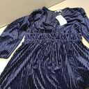 Sissyaki Women's Long Sleeve Velvet Dresses Fall Winter Long Dress Wedding Guest Party Maxi Dress (Large, B#navy Blue)