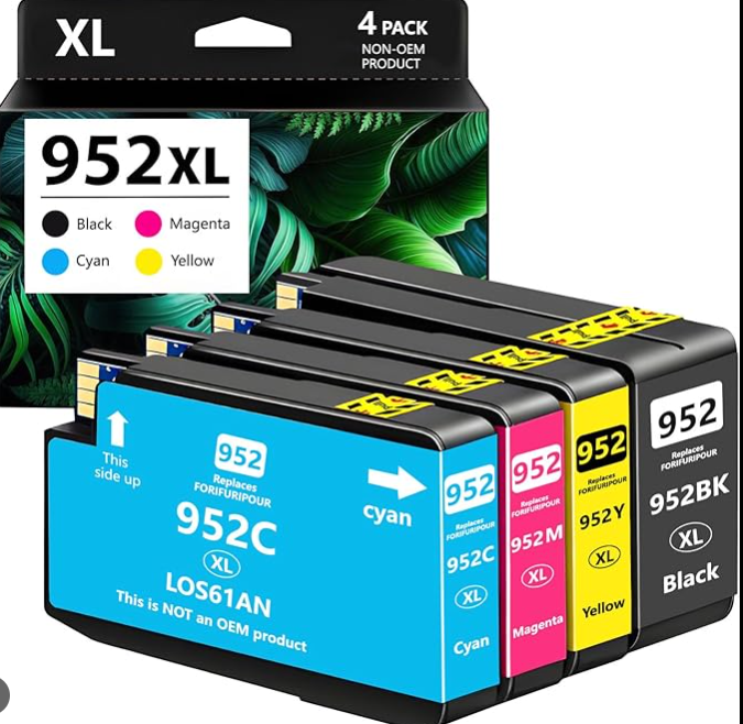 952XL Ink Cartridges Combo Pack Replacement HP 952XL Compatible for HP OfficeJet Pro 8710 7740 8720 8210 8715 7720 8702 8725 8740 8730 Printers (Black Cyan Magenta Yellow)