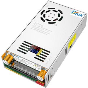 DROK 48V Power Supply, AC 110V/220V to DC 0-48V 0-10A 480W Buck Converter, Volt Amp Adjustable Adapter Regulated 5V 12V 24V 30V 36V 48V Volt Switching Voltage LED Transformer Charger for Computer (Dual Display Current Adjustable)