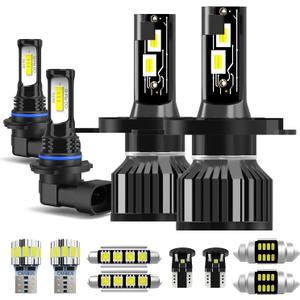 Light Bulbs Fit for Toyota Tacoma 2005-2011,High Low Dual Beam Fog Light Combo 9003 9145 Lights with Cooling Fan,600% Brighter Powersports Bulbs Interior Lights Kit,Plug and Play,11PCS