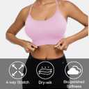 Women's Crossback Mid Impact Sports Bra with Removable Cups - Medium Support, Racerback Design (Blue)