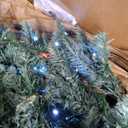 YITAHOME Prelit Blue Spruce Christmas Tree with Adjustable Lighting System, 6 FT Pre-Lit Artificial Hinged Christmas Tree with 450 Cold-White Lights, 8 Lighting Modes