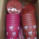 24 Pcs Valentine's Day Cups Bulk with Lids and Straws 16oz Reusable Plastic Cups Red Pink Bow Heart Valentines Tumbler Gifts for Galentines Party Supplies Wedding Anniversary