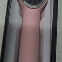 ISTORAGE Hair Straightener Brush, Ring Ionic Hair Straightener Comb Ceramic Straightening Brush for Women with 5 Temps 15s Fast Heating & Dual Voltage, Pink