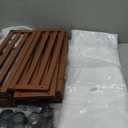 Bamboo Under Bed Storage Containers- Underbed Organizer with Wheels with Large Dust Bag,Sturdy Wood Rolling Under the Bed Shoe Storage Organizer Drawer 2 Packs (Walnut, Long)