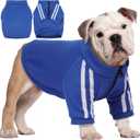 Bulldog Breed Apparel, Dog Hoodie for Big Chest Dogs, for English Bulldogs Frenchies Pitbulls, Comfortable Sweatshirt for Spring/Fall Walks, Blue, Large