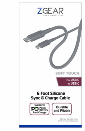 6 Foot Silicone Rubber Sync & Charge Cable