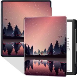 BOZHUORUI Case for 10.2" Kindle Scribe 2022/2024 Tablet - Slim Lightweight PU Leather Book Folio Cover with Pen Holder & Auto Sleep/Wake (Nightfall-2)