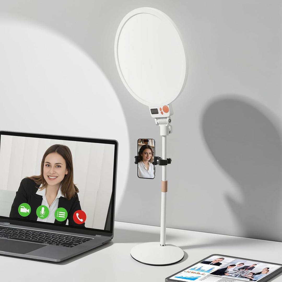 12" Large Ring Light with Stand, 7000K Full-Screen Selfie Light Ring with Phone Holder, Professional Big Ring Light for Live Stream, YouTube, TikTok, Makeup, Video, Barber, Photography