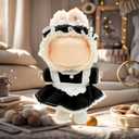 2 x Clothes for Labubu - 3PC Set with Shoes for 6.7 Inches Doll, Premium Outfit with Accessories, Stylish Clothes for Labubu (NO Doll)(Black Maid)