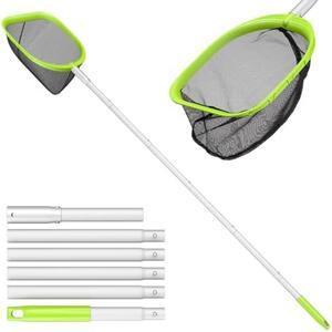【Upgrade】 Pool Net Total Length 6 Feet, Swimming Pool Skimmer Net with 6 Section Telescopic Aluminum Pole for Fast Cleaning Ponds, Hot Tub, and Spas, Pool Cleaner Supplies and Accessories