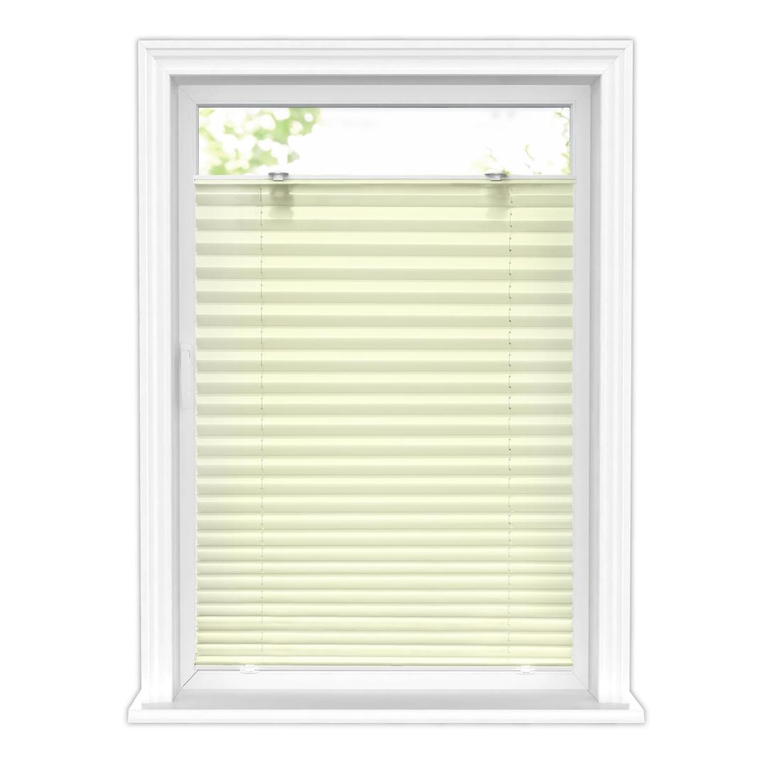 LazBlinds Tool-Free Cordless Pleated Shades with Suction Cups Light Filtering Top Down Bottom Up Pleated Blinds for Window Size 29" W x 64" H, Cream