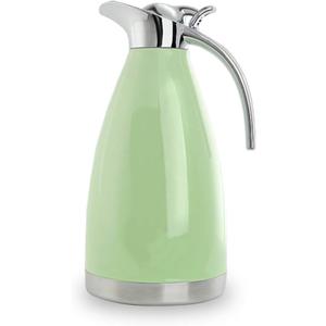 Sumerflos 68 Oz Stainless Steel Coffee Thermal Carafe/Double Walled Vacuum Thermos Insulated / 12 Hour Heat Retention / 2 Liters (Green)