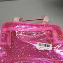 Hot Pink Star Large Cosmetic Bag 12x5x8 inch Travel Pouch with Handle,Durable PVC Material,Zipper Design-Ideal for Makeup,Travel Essentials