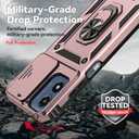 2 x for Moto G Play 5G 2024 Case,Moto G 5G 2024 Case,with Screen Protectors and Camera Cover,[Military Grade] 16ft.Drop Tested with Kickstand Protective Case for Motorola G Play 5G 2024, Rose Gold