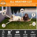K&H Outdoor Elevated Dog Bed - Cooling Raised Dog Bed for Extra-Large & Giant Pets, Breathable Mesh Hammock Design, Indoor/Outdoor Washable Cover, Portable Metal Frame, Tan, Jumbo 56x38in