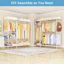 Ulif F7 Plus Garment Rack, Heavy Duty Clothes Rack, Clothing Racks for Hanging Clothes, 6-Tiers Freestanding Portable Closet Storage Rack 68'' W 14.6'' D 76.6'' H, Max Load 850 Lbs, White