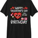 Happy Valentines Day Birthday Bday Men Women Kids Toddlers T-Shirt, Size S