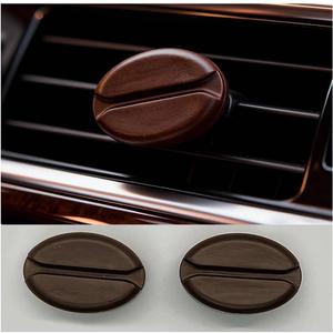 2 Pcs Car Air Fresheners Vent Clip Coffee Bean Natural Gypsum aromatherapy essential oil diffuser Bitter Coffee Scent perfume fragrance Long Lasting Decorative Accessories decor gift (brown)
